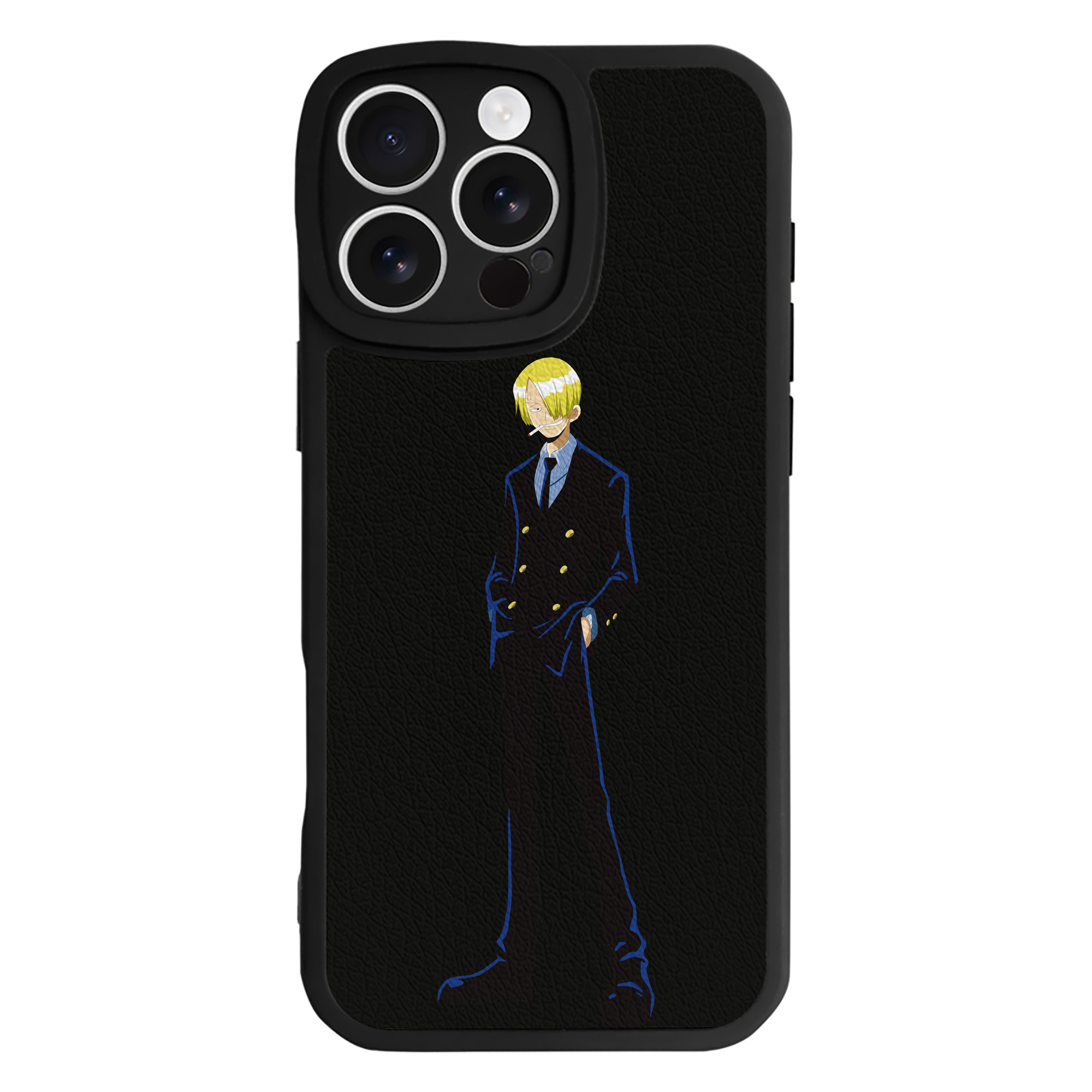 （画像用） ワンピース サンジ ONE PIECE Sanji 【iPhone 16シリーズ対応】シリコンスマホケース（レザー調） 材質：シリコン